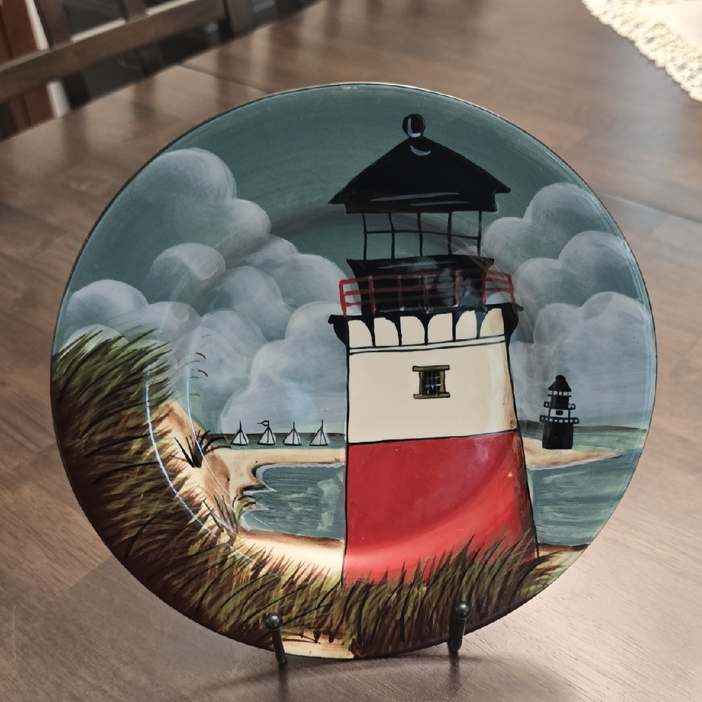 EUC SAKURA Decorative Lighthouse Plate David Carter Brown Wall Decor